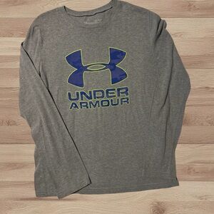 Under Armour Gray Shirt with Blue and Green Logo
